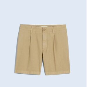 Madewell Cotton-Hemp Blend Pleated Shorts 35